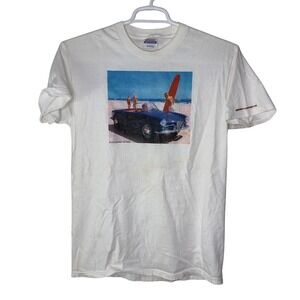 Alfa Romeo Super Spider West Coast Vintage Hanes Shirt MeN Medium White Y2K READ